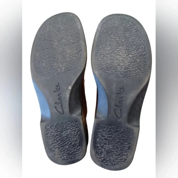 Clarks Shoes Mules Slides Artisan Red Leather Size 8M - Picture 6 of 9